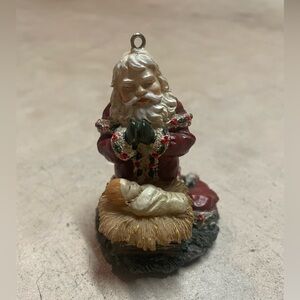 Christmas Ornament - Santa and baby Jesus